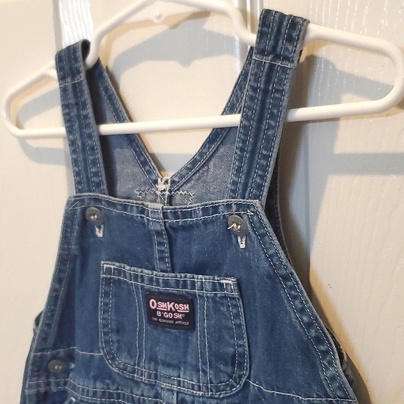 OshKosh B'gosh Denim Blue Overalls Baby Girl Size 18 Months - Picture 3 of 8
